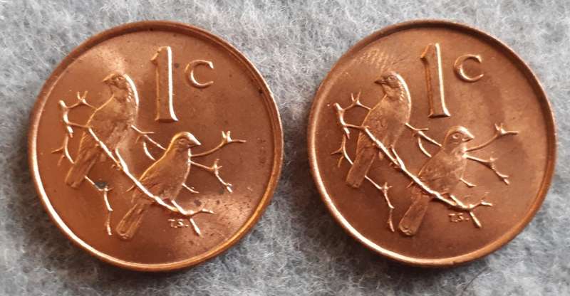 1966 RSA 1 cent pair  English/Afrikaans pair