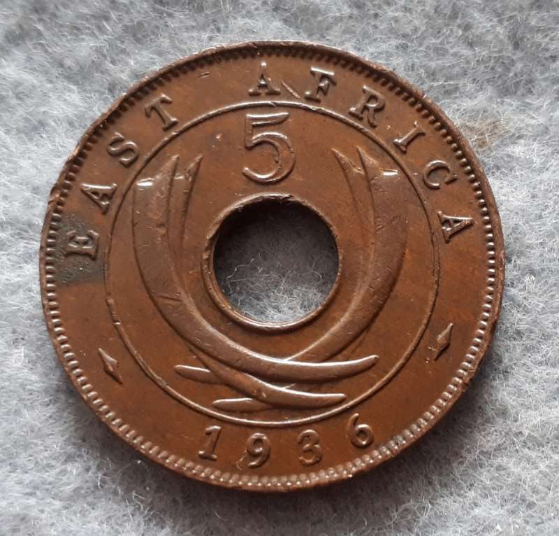 1936 East Africa 5 cent  Edward VII (KN)