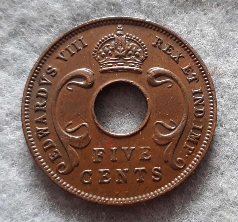 1936 East Africa 5 cent  Edward VII (KN)