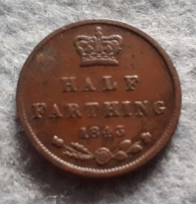 1843 Great Britain  1/2 farthing