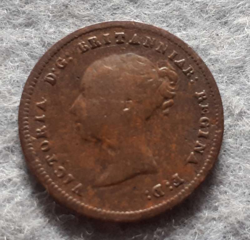 1843 Great Britain  1/2 farthing