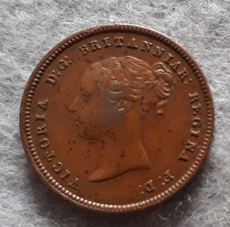 1844 Great Britain 1/2 farthing