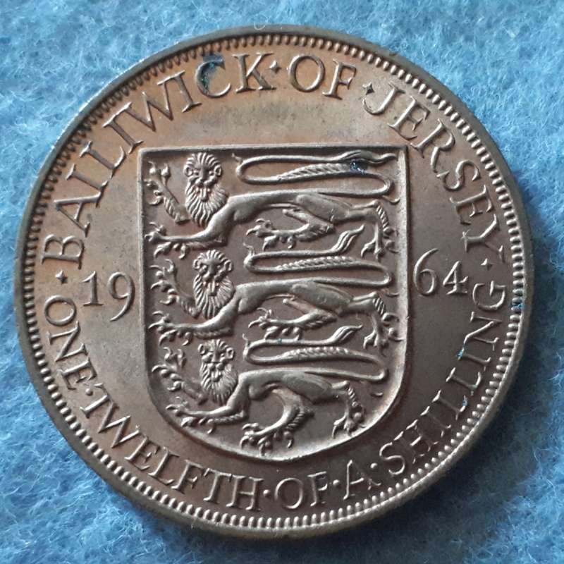 1964 BAILIWICK OF JERSEY : 1/12 OF A SHILLING