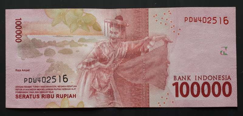 100 000 rupiah Indonesia
