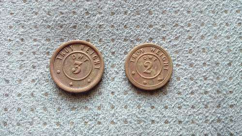 PENNY WEIGHTS - 3 penny and 2 penny