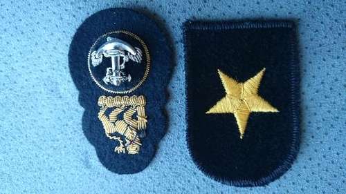 South African Navy - Swans hat badge and Able seaman badge