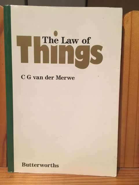 The Law of Things C G van der Merwe 1987