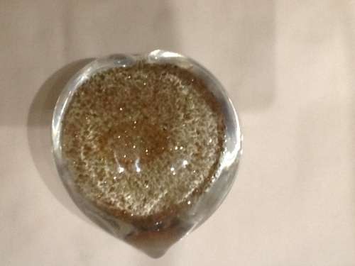 Murano Art Glass paperweight  clear with 18k gold flecks