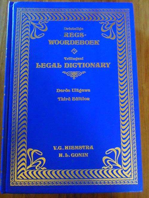 TRILINGUAL LEGAL DICTIONARY BY VG HIEMSTRA AND HL GONIN THIRD IMPRESSION