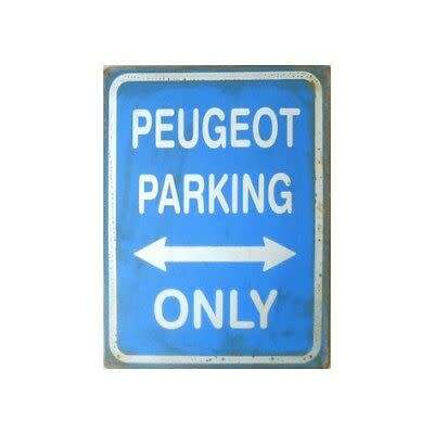 Metal Peugeot Parking Sign - New