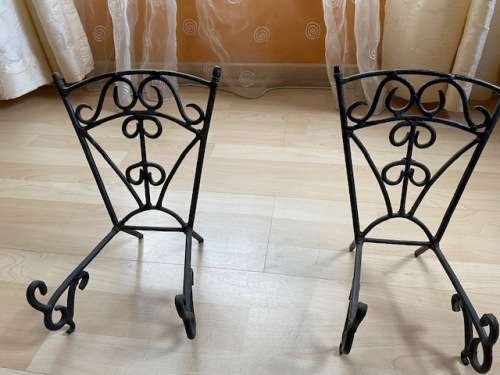 Two Black Metal Recipe Book Stands