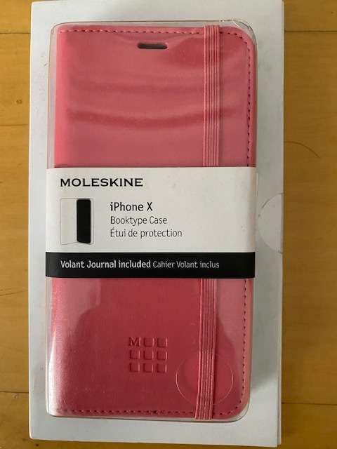 Pink Moleskine iPhoneX Booktype Case