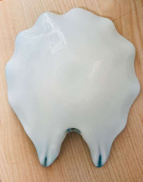 Vintage Mid Century Modern Italian Murano Turquoise Art Glass  Decorative Dish