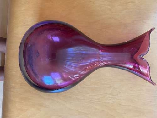 Vintage Murano Italian Art Glass Flavio Poli Cranberry Sommerso Cased Vase