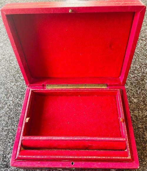 Italian Red Leather Jewellery Box