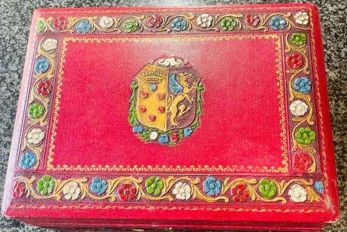 Italian Red Leather Jewellery Box