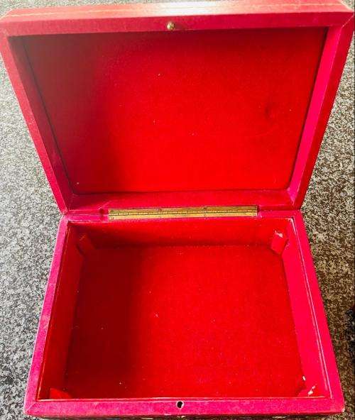 Italian Red Leather Jewellery Box