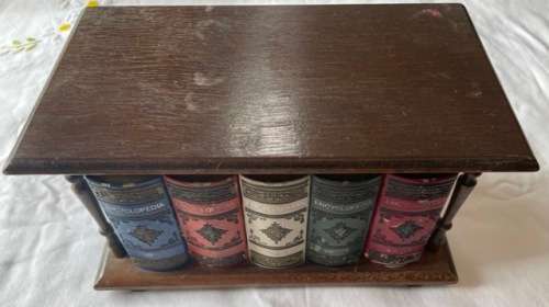 Wooden Bookshelf Trinket Box With Detachable Compartment