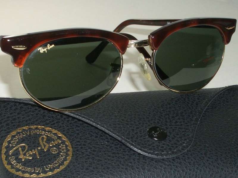 VINTAGE B&L RAY-BAN W1264 G15 UV GLASS TORTOISE/GOLD COMBO CLUBMASTER SUNGLASSES