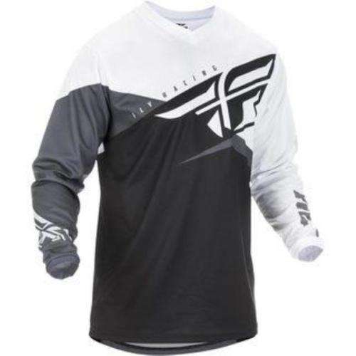 Fly Racing - 2019 F16 Mens Black and White Jersey - Large  + Size 34 MX Pants Combo Set