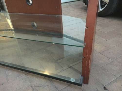 TV and Entertainment Stand - Good Condition Solid Wood and Glass