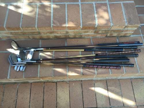 Vintage / Antique golf clubs - collector or mancave novelty - 10 clubs