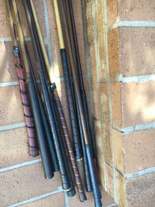 Vintage / Antique golf clubs - collector or mancave novelty - 10 clubs