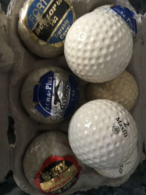 Vintage golf balls for mancave or bar - super find