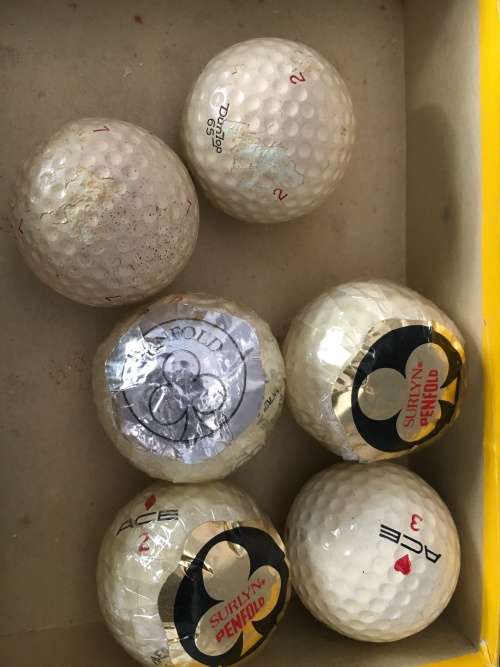 Vintage golf balls with box for mancave or bar - super find