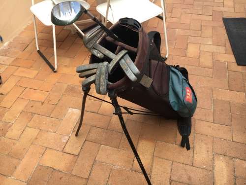 Bag with 10 putters and 2 other clubs