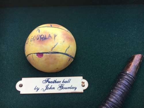 Golf boxed frame of vintage golf equipment - nice for mancave or display