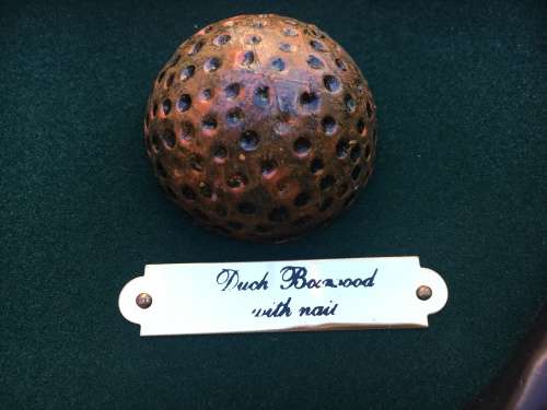 Golf boxed frame of vintage golf equipment - nice for mancave or display