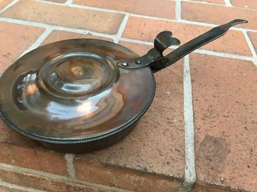 Vintage copper bed warmer pot chambermaids put coal in - circa 100 years old