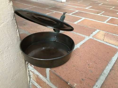 Vintage copper bed warmer pot chambermaids put coal in - circa 100 years old
