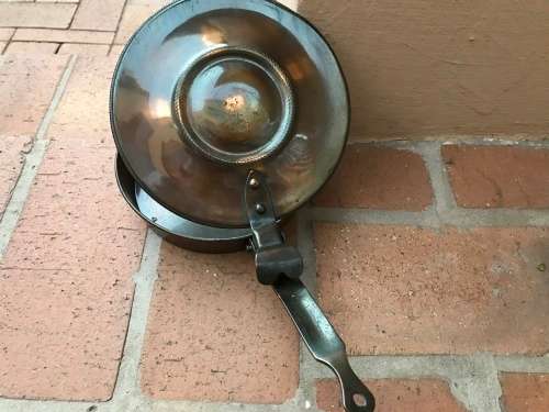 Vintage copper bed warmer pot chambermaids put coal in - circa 100 years old