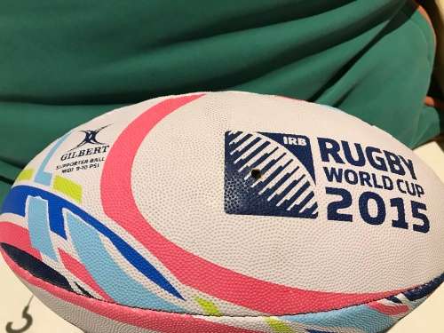 Rugby world cup ball - memorabilia for mancave or display