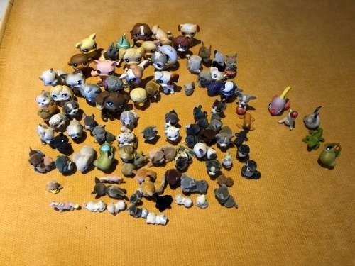 large collection of collectable mini dog figures for playing or collection - approx 60