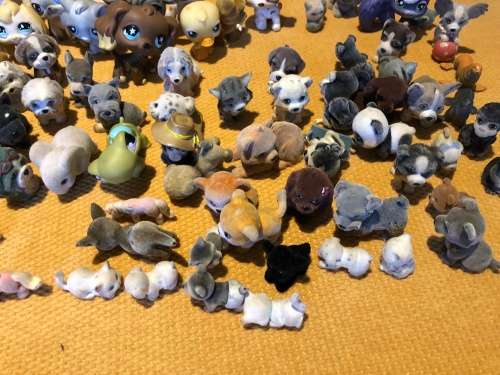 large collection of collectable mini dog figures for playing or collection - approx 60