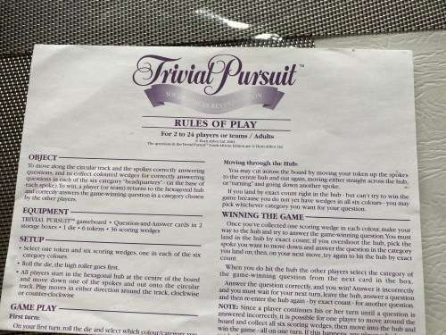 Trivial Pursuit Board Game - nice