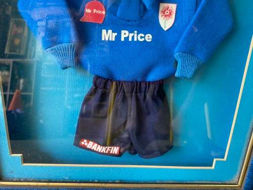 Lovely Vintage and Rare Blue Bulls shirt in boxed frame