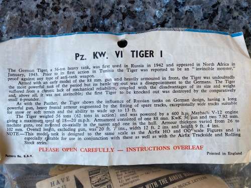 Vintage Airfix Tiger tank model