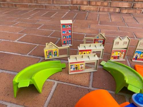 Vintage Matchbox set with filling station, buildings and track - very rare and nice
