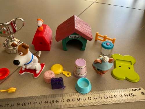 Lot of dog related toys and items