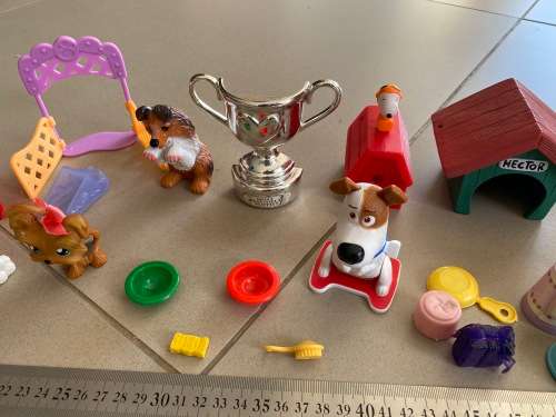 Lot of dog related toys and items