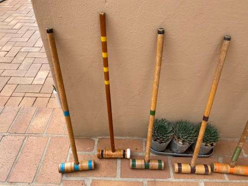 Vintage croquet set for display or talking piece - rare