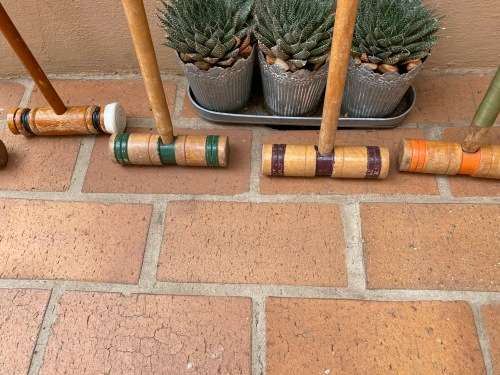 Vintage croquet set for display or talking piece - rare