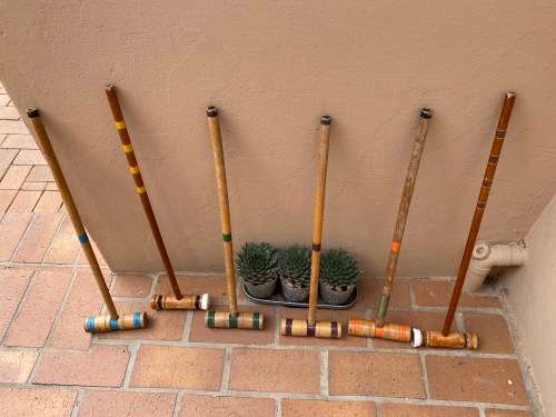 Vintage croquet set for display or talking piece - rare
