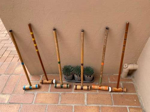 Vintage croquet set for display or talking piece - rare