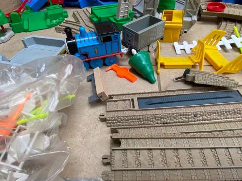 Large Thomas Train set with buildings, track, road signs etc.