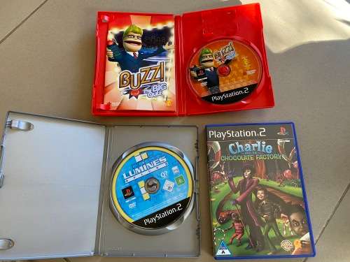 Ps2 Bundle Cheap - Lumines, Charlie and the Chocolate Factory and Buzz